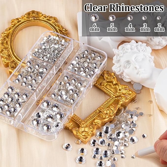Colorful Face Gems for Makeup Set, Clear Glass