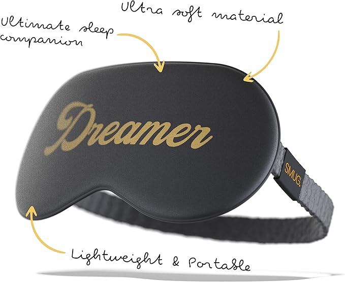 SMUG Satin Sleep Mask & Eye Mask | Travel Sleep Masks for Women & Men | Soft Sleeping Eye Mask to Nourish Skin & Reduce Dark Circles | Eye Sleep Mask Shades to Block Out Light | Dreamer