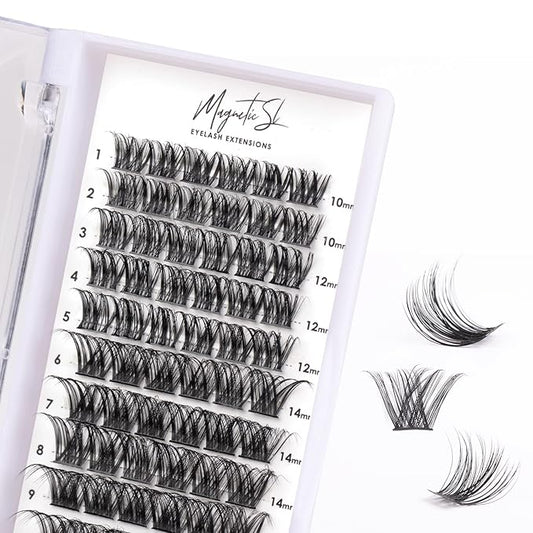 Cluster Lashes 72 Individual Lashes Clusters Eyelash Extensions False Eyelashes DIY Lash Extension Kit Reusable False Eyelashes Natural Look Mix 10-16mm C D Curl-DM01