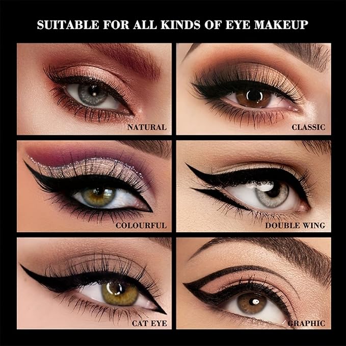 MAEPEOR Gel Eyeliner 10 Colors Smooth Cream Matte Eyeliner Gel Longlasting Waterproof and Smudgeproof High Pigment Eyeliner with Brush (01 White)