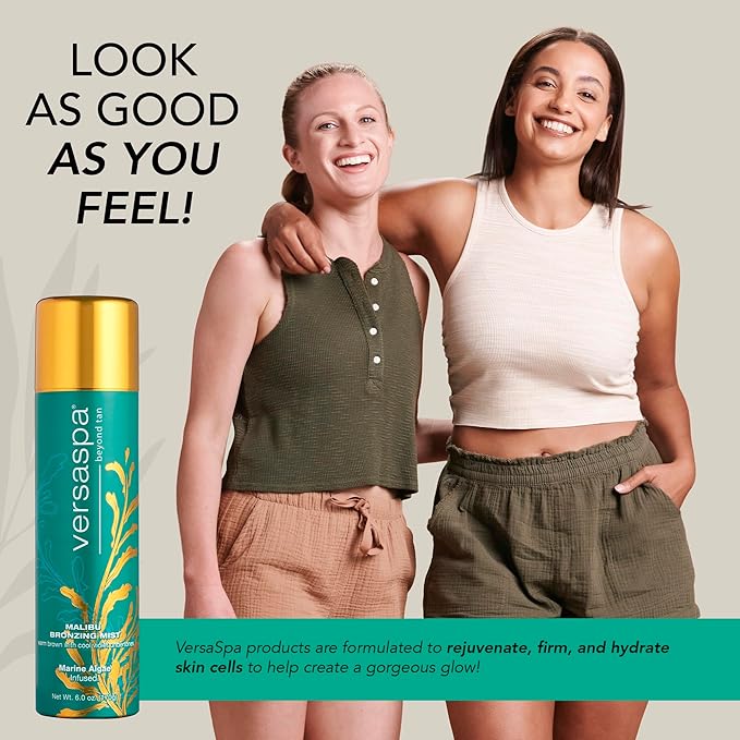 MALIBU Bronzing Mist Sunless Self Tanner with Warm Brown and Cool Violet Undertones for Body and Face, 6 Ounces