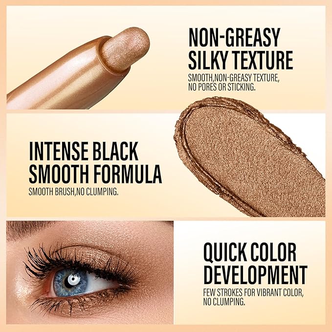 LANGMANNI Eyeshadow Stick,4 PCS Waterproof Multi-Color Eyeshadow Pen Set,Creamy Long-Lasting Eye Makeup Kit,Natural & Shimmer Shades Contour Stick,Gifts For Women (#5+8+12+18-4Colors)