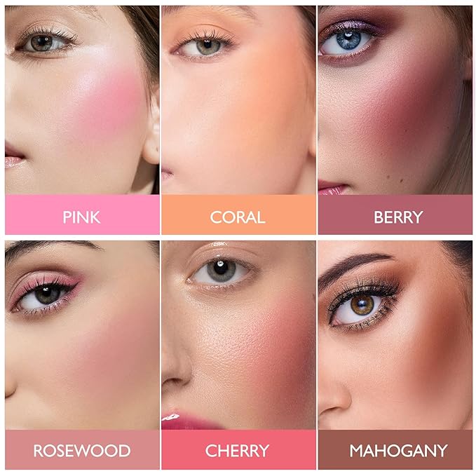 KYDA Powder Blush, Radiant Glow Face Blusher, Blendable Texture, Cherry