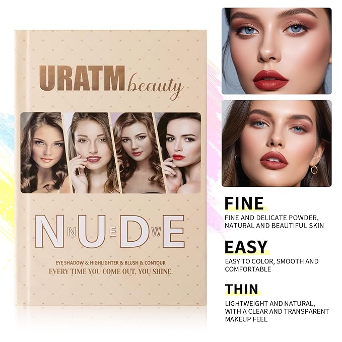 4-Layer Multi - Functional Beauty Book Kit- Style Makeup Palette Ingeniously Combines Eyeshadows, Blushes, Highlighters, Contour Powders In One,Best Choice for A Gift for Women (U137B)
