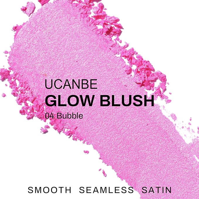 UCANBE Baked Blush for Cheek, Glow Blushing Palette - Seamless Silky Blendable Powder Blush Makeup Palette, Delivering Long Last Natural Ruddy Complexion, 04 Bubble