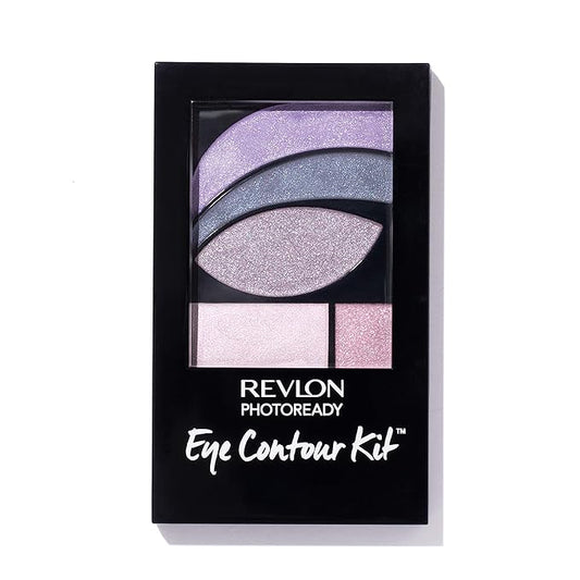 REVLON PhotoReady Eye Contour Kit, Eyeshadow Palette with 5 Wet/Dry Shades & Double-Ended Brush Applicator, Watercolors (520), 0.1oz