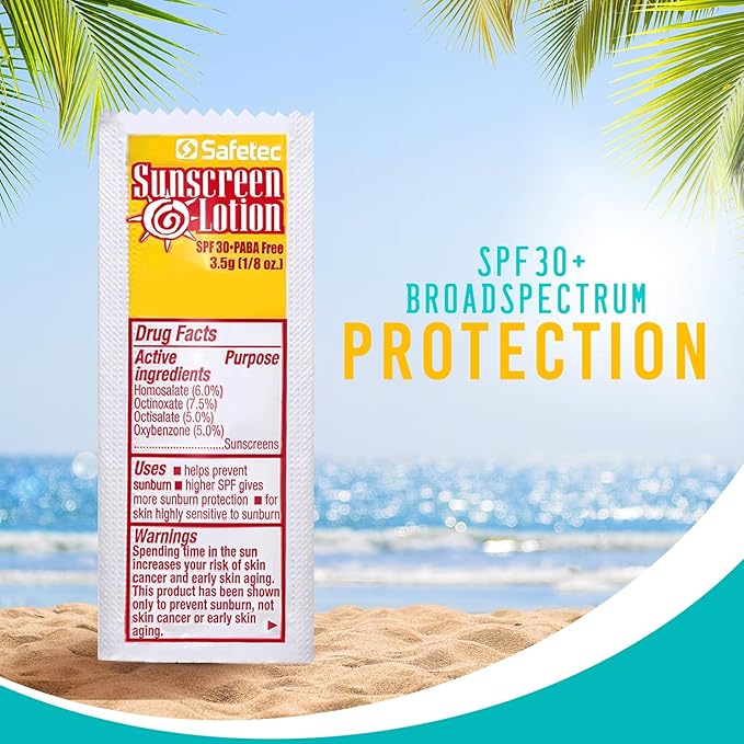 Sunscreen Lotion, SPF30 Protection and PABA Free, Individual Packets of Sunscreens (Pack of 1000) – Travel Size Sun Screen for Outdoors, Bundled with reclosable Homesphere bag