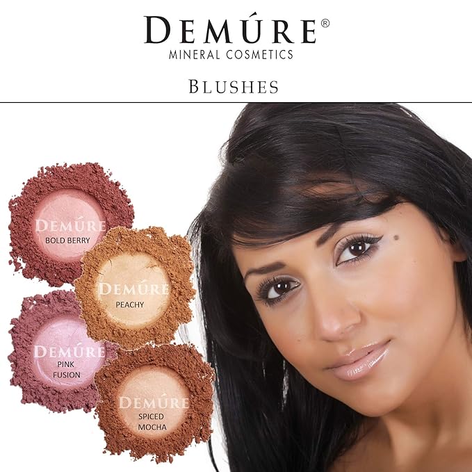 Demure Mineral Blush (Pink Fusion) - Loose Powder, Natural, Professional, Cruelty Free Makeup