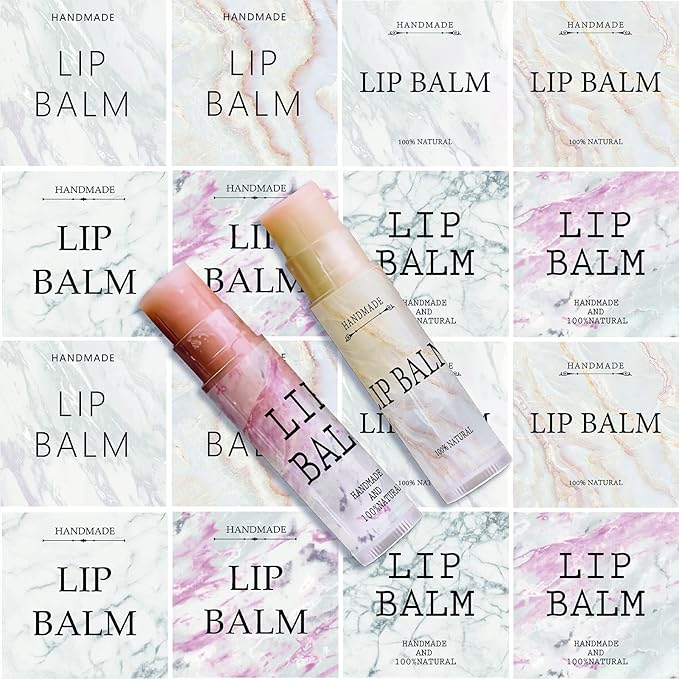 CRASPIRE Lip Balm Labels 80pcs Homemade Container（Marble