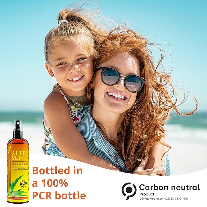 NEW After Sun Solar Recovery Spray with Aloe Vera - For Skin & Face with Instant Sunburn Relief. Unlike Regular Aftersun Spray, Ours Is Made From Freshly Cut Texas Aloe. With Mango & Chamomile (12 Oz)
