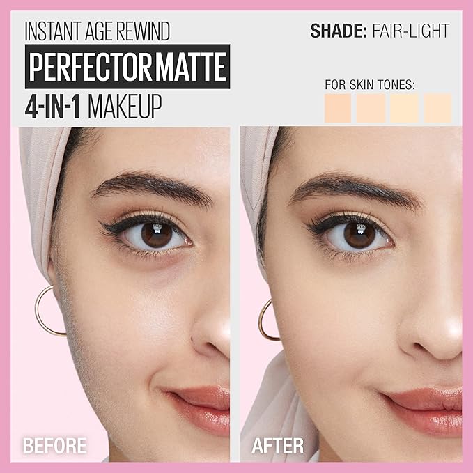 Maybelline Instant Age Rewind Instant Perfector 4-In-1 Matte Makeup, 00 Fair/Light, 1 Count