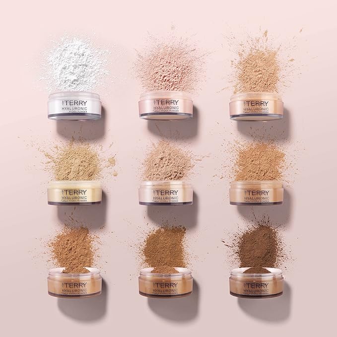 By Terry Hyaluronic Tinted Hydra-Powder, Non-Drying Loose Face Setting Powder, Blur Imperfections & Mattify, Medium Fair, 0.35 oz