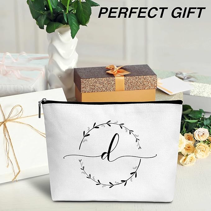 Monogram makeup bag letter toiletry