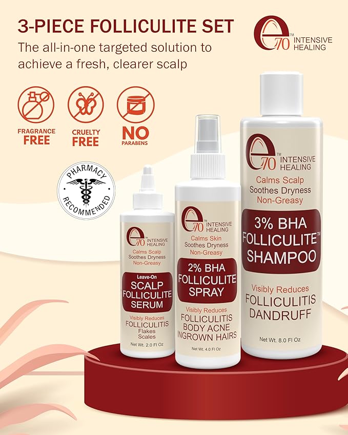 3% BHA Folliculitis Shampoo - Clarifying Shampoo with Salicylic Acid, Tea Tree Oil & Chamomile Extracts - Ideal for Flaky, Irritated & Dry Itchy Scalp, 8 fl. oz