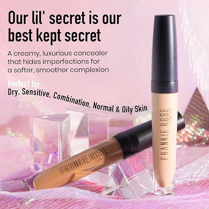 Frankie Rose Cosmetics Our Lil’ Secret Concealer – Sweat-Proof & Matte Under Eye Concealer, Long Lasting Concealer Full Coverage For Fine Lines, Dark Circles & Hide Imperfections - Neutral