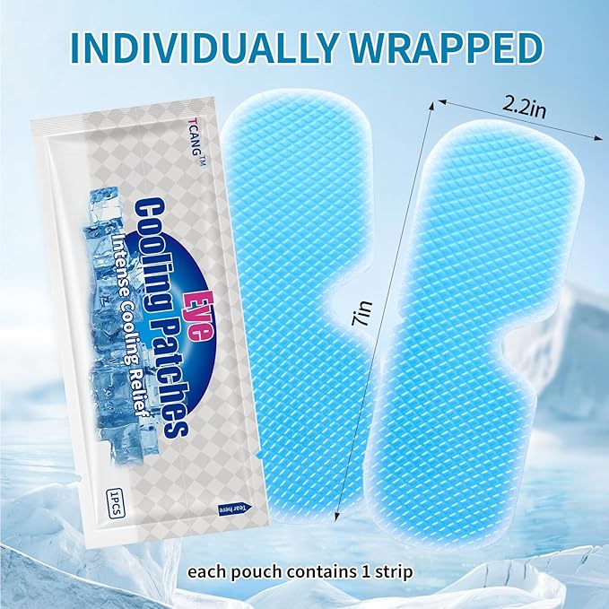 Disposable Instant Cooling Gel Eye Masks, Soothing Relief for Tired Eyes & Cooling Sensation, Eye Patches for Puffy Eyes,10 Packs