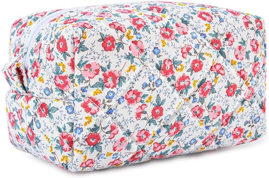 Soidram floral makeup bag quilted