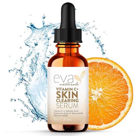 Vitamin C Serum for Face with Retinol & Salicylic Acid – Skin Clearing Acne Spot Treatment with Niacinamide, Hyaluronic Acid, MSM – Anti-Aging Facial Serum for Dark Spots and Blemishes