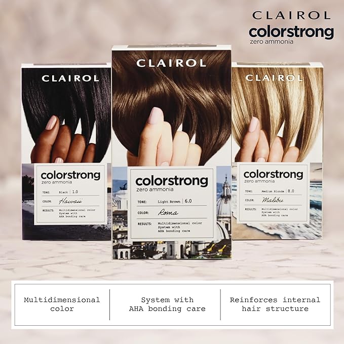 Clairol ColorStrong Permanent Zero Ammonia Hair Dye, 8.0 Medium Blonde - Malibu Hair Color, Pack of 1