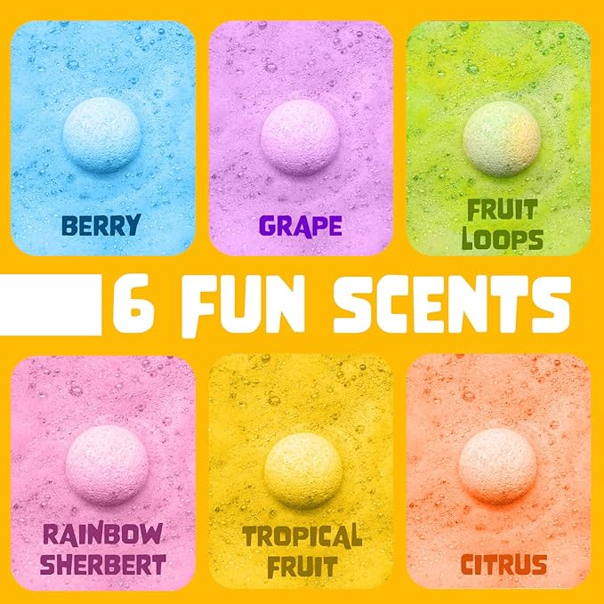 Easter Bath Bombs for Kids with Surprise Toys Inside (6 Pack) - Easter Basket Stuffers for Boys and Girls - Large Spring Bubble Bomb, Made in USA, Incredible Fragrances & Colors by Two Sisters