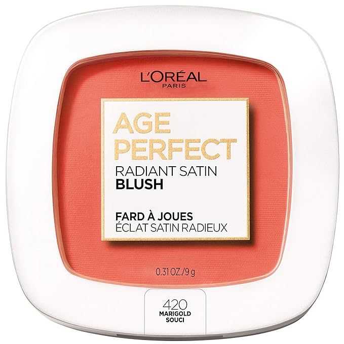 L'Oreal Paris Age Perfect Radiant Satin Blush with Camellia Oil, Marigold