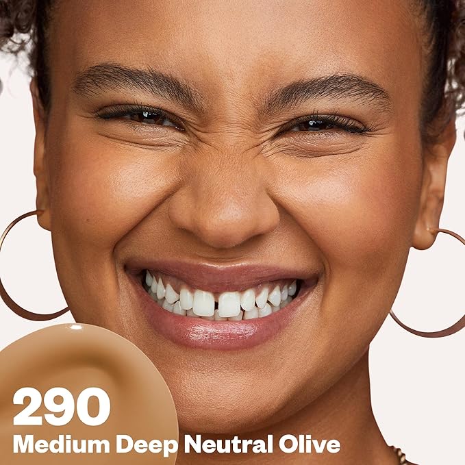 Kosas Revealer Skin-Improving Foundation with SPF 25 Protection - Hydrate, Brighten, Soothe, Plump, Protect Skin - Smoothing Texture, Natural Finish and Clean Formula - Medium Deep Neutral Olive 290