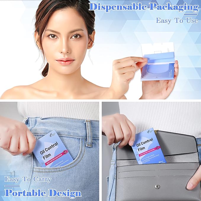 Great Absorbent Oil Blotting Sheets for Face - 10% Larger Oil Control Film 4pk/200 Makeup Friendly Blotting Paper for Oily Skin, High-Performance, Tear-proof Oil Absorbing Tissues