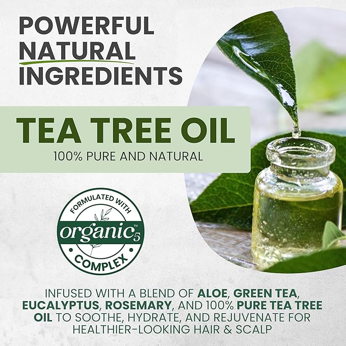 Tea Tree Oil Shampoo MaxTherapy, Itchy Scalp Relief, Refreshes & Cleanses Dandruff & Buildup, Clarifying for Oily Hair, Women & Men, 16 fl oz