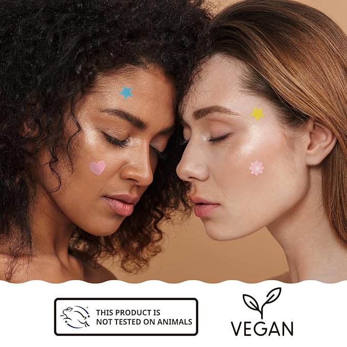 Cute Pimple Patches, Korean Skincare Star Acne Patches for Face, Multiple Shapes Oil-Absorbing Zit Dots, Vegan & Cruelty-Free Blemish Treatment with Hydrocolloid & Tea Tree, 40 Count