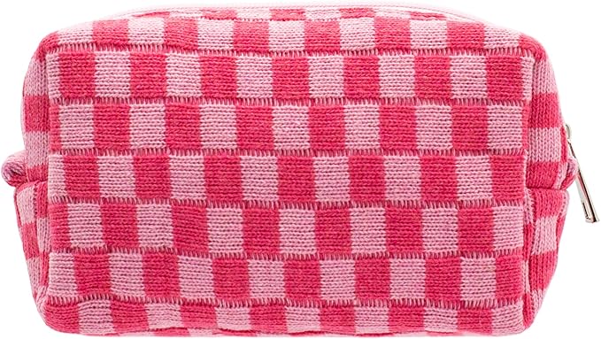 Pazimiik checkered makeup bag for