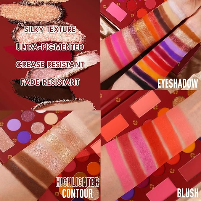 UCANBE Eyeshadow Makeup Palette, 36 Color Matte Shimmer Glitter Eye Shadow Highlighter Contour Blush Powder, High Pigmented Long Lasting Waterproof Pallet for Weddings, Celebrations & Daily Use