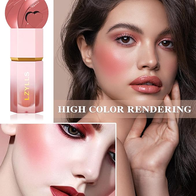 Cream Blush Stick with Brush,Waterproof Multi Cream Blush Skin C2