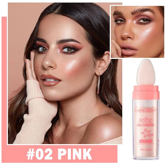 Polvo De Hadas Body Shimmer Glitter Highlighter Powder Makeup,High Gloss Sparkle for Face Body Hair,Create The Most Sparkly And Attractive Glitter Makeup - Nude Pink