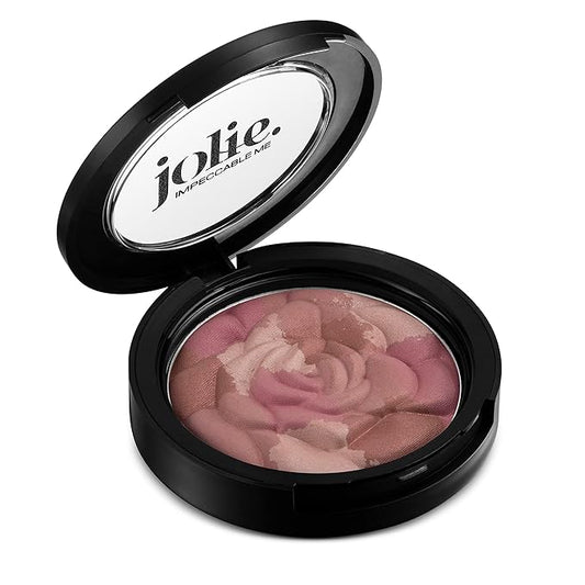 Jolie Blush Bouquet - Mosaic Rose Pressed Cheek Color -Multi-tasking - Shape, Bronze & Highlight Face - Cruelty Free (Pretty-N-Pink)