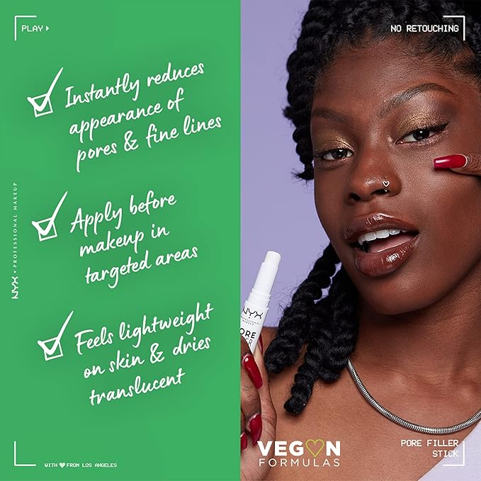 NYX PROFESSIONAL MAKEUP Pore Filler Blurring Primer and Targeted Primer Stick Bundle, Vegan Face Primers