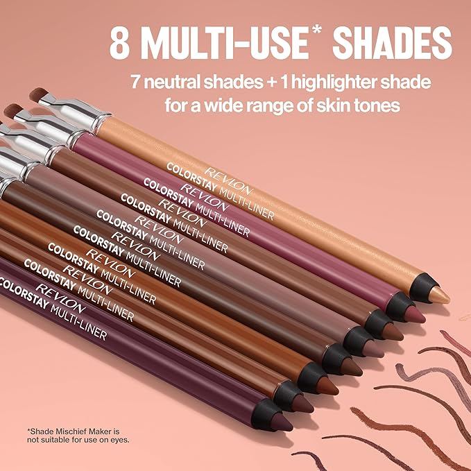 Revlon ColorStay Multi-Liner, Creamy Formula, Multiuse For Lips, Eyes & Face, Precision Brush for Easy Blending, 010 Mischief Maker
