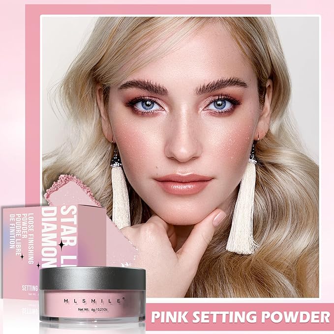 Oil Control Loose Powder Makeup Pink Translucent Setting