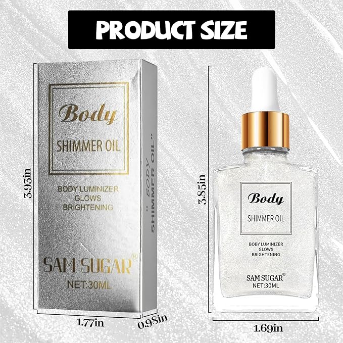 Shimmering Body Oil,Face & Body Glitter Makeup Liquid for Women