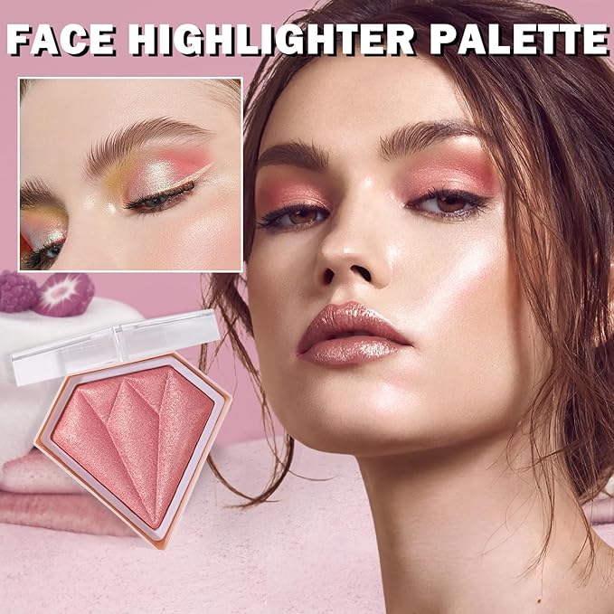 White Highlighter Makeup Palette Face Highlighter Powder Iluminadores De Maquillaje Narutal Shimmer Glitter Highlighter Blush Powder Makeup Palette-05 Mermaid Color