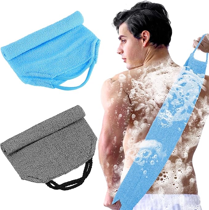 2pcs exfoliating back scrubber nylon