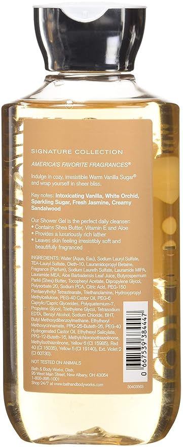 Bath and Body Works Warm Vanilla Sugar Signature Collection Shower Gel, 10 oz, new packaging