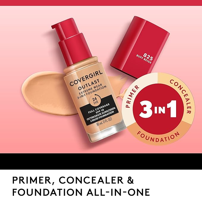 Covergirl Outlast Extreme Wear 3-in-1 Full Coverage Liquid Fl. Oz.