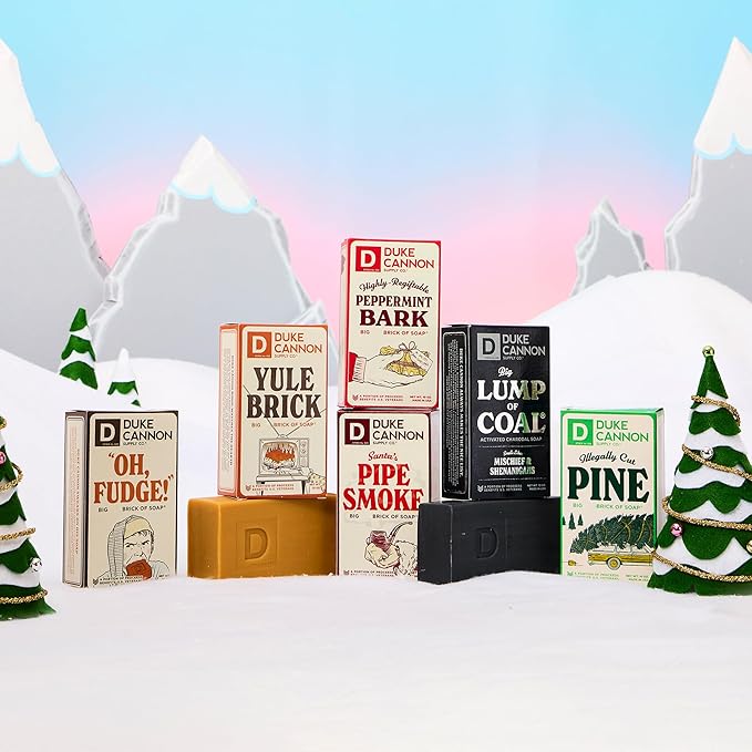 Duke Cannon Holiday Limited-Edition OH Fudge Big Brick of Soap - 10oz Bar, Triple Milled, Perfect for Men, Supports U.S. Veterans, 3 Pack