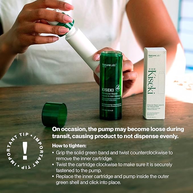 NatureLab.TOKYO Kiseki Molecular Repair Leave-In Hair Masque Refill: Restores Damaged Hair, Repairs Heat & Chemical Damage, Boosts Strength, Smoothness & Softness, 1.7 Fl Oz