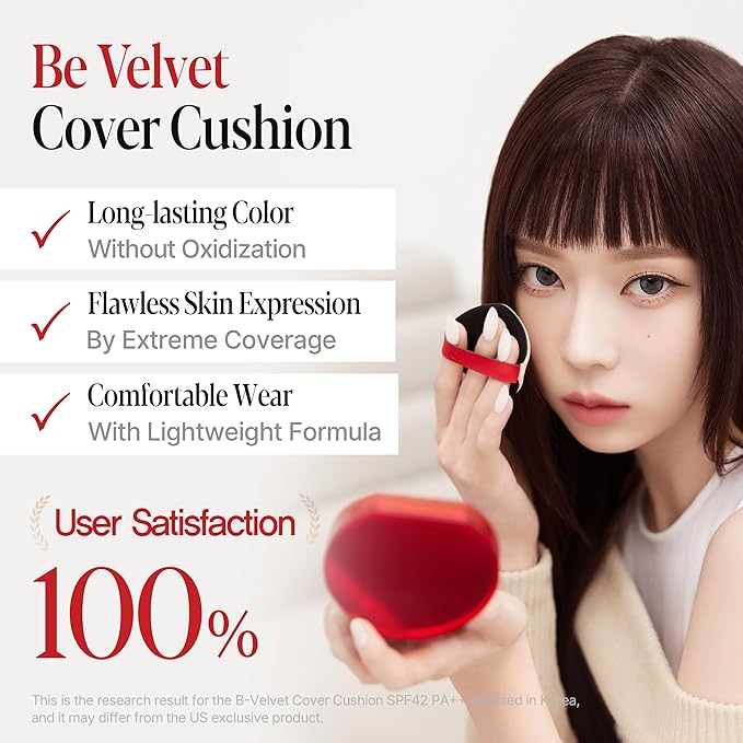espoir [NEW] Be Velvet Cushion Foundation | Quick and Easy Coverage with Long-lasting Color by Zero Oxidation (#28.5 Ginger Olive, 0.46 Ounce (Pack of 1))