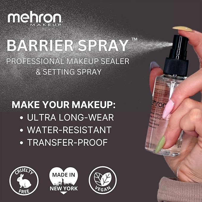 Mehron Makeup Barrier Spray | Setting Spray for Makeup | Makeup Setting Spray for Face 1 fl oz (29 ml)