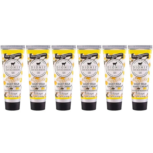 Dionis - Goat Milk Skincare Scented Hand Cream (1 oz) Set of 6, Moisturizing Lotion for Dry Skin, Good for Sensitive Skin, Cruelty-free and Paraben-free (Daisy Fields)