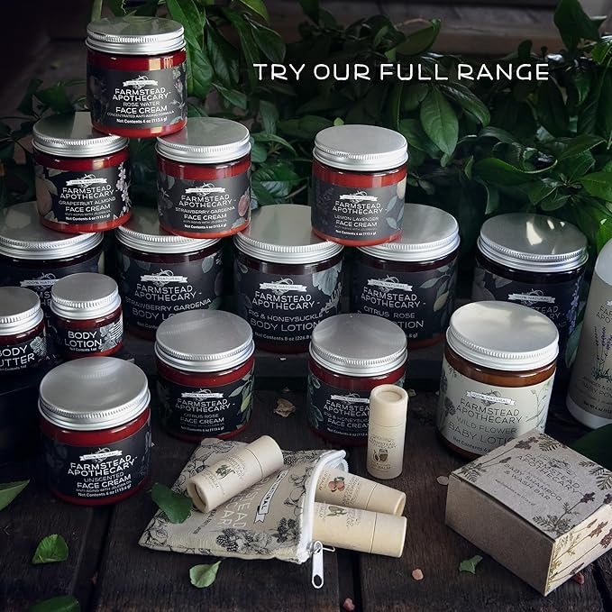 Farmstead Apothecary 100% Natural Anti-Aging Face Cream with Jojoba Oil, 4 oz (Unscented)