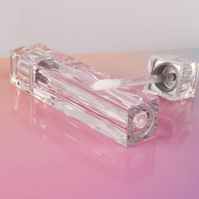 COSIDEA 10PCS Empty 4ML clear Lip Gloss Tubes Wave Square lipgloss Tube with Wand Applicator for Lip oil tint bottles container small business