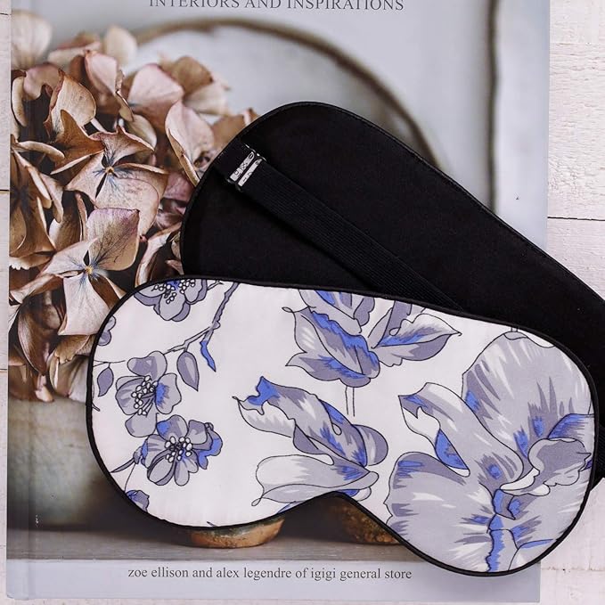 100% Pure Silk Eye Mask Sleep Eye Mask Eye Cover Eyeshade Sleeping Eye Mask Printed Colors (#11)